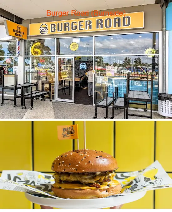 Find the List 7 budget-friendly restaurants near you in Burnside VIC: 1.Burger Road (Burnside), 2.Highway Pakwaan, 3.Burnside Hub Jeremys Ocean Boat Fish n Chips, 4.Proper Pizza Burnside, 5.Espresso Cafe, 6.Highway Kebabs, 7.Guzman y Gomez - Burnside, 